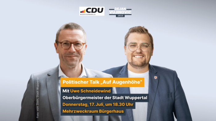 Einladung zum Talk "Auf Augenhöhe" mit Uwe Schneidewind und Dejan Vujinovic